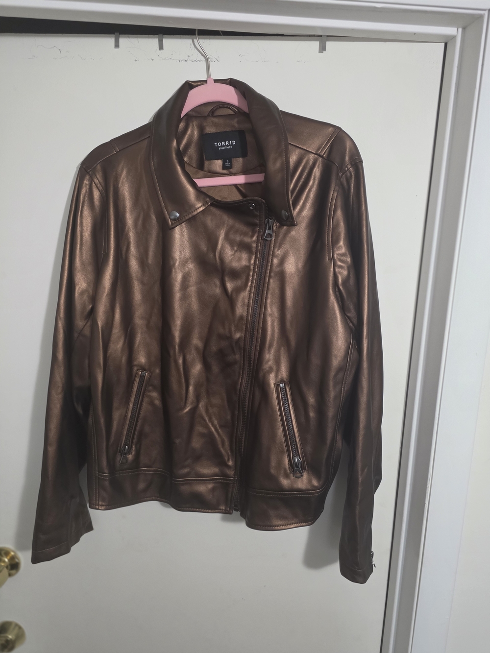 Torrid  Size 3 Metallic Bronze Moto Jacket - Women's